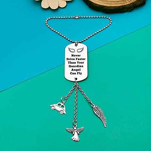 Guardian Angel Hanging Ornaments Car Pendant for Home Vehicle Drive Safe Gifts New Driver Gifts for Son Daughter Niece Nephew Driving License Sweet 16 Present Rearview Mirror Hanging Ornament