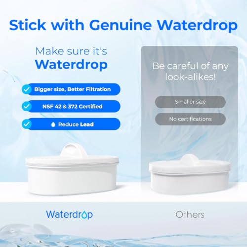 Waterdrop PF-01A Water Filter Replacement 4 Count for Pitchers - Compatible with WD-PT Models