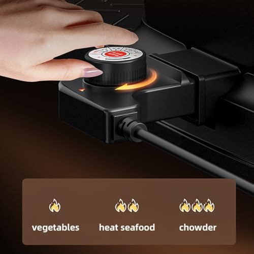 AORAN Smokeless Electric Hot Pot & Grill Combo - Large 9.5x29 Inch Non-Stick, Black