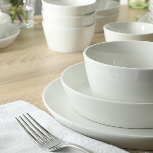 White 30-Piece Dinnerware Set for 6 - Plates & Bowls Collection