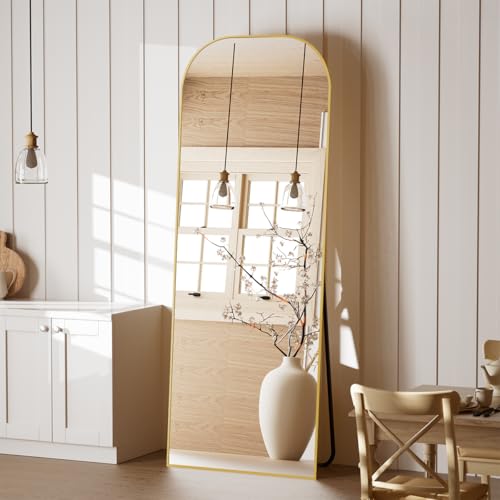 Gold Full Length Mirror 56x21 Inch Standing Floor Mirror with Stand & Tilt