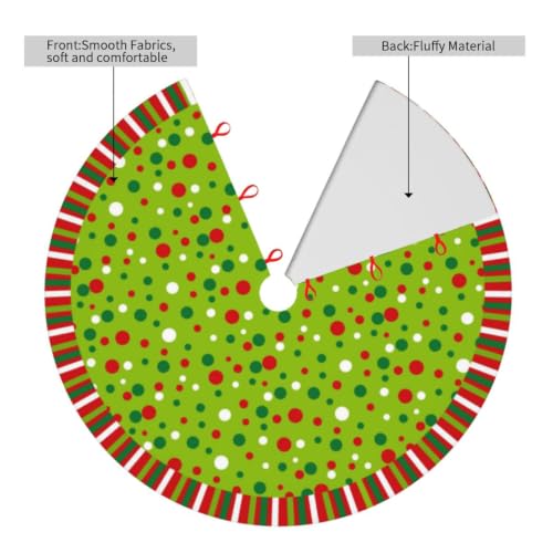 CAIBO Polka Dot 30in Christmas Tree Skirt - Indoor/Outdoor Holiday Decor (Small)