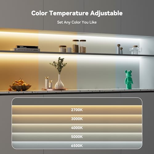 PAUTIX 32.8ft Tunable White COB LED Strip Light with APP Control, Music Mode, 2700K-6500K, Dimmable, UL Listed
