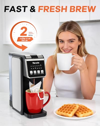 Horavie Single Serve Coffee Maker with Built-in Grinder - Black