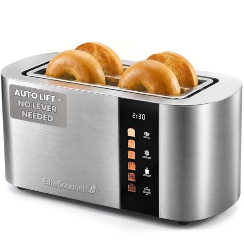 Stainless Steel 4-Slice Long Slot Automatic Toaster with Digital Touchscreen