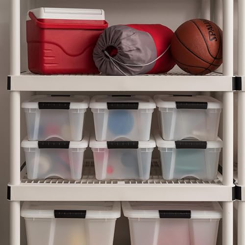 IRIS USA 6-Pack 13 Qt Storage Bins with Lids - Pearl Plastic Organizer