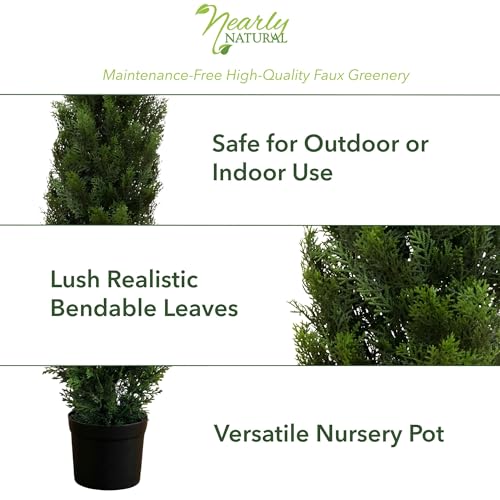 Artificial Cedar Tree 4 ft UV-Resistant Outdoor Plant - Lifelike Faux Tree