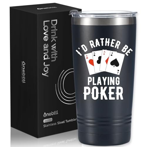 Onebttl Rather 20oz Poker Tumbler Gift Box – Spill-Proof BPA Free Stainless Steel for Poker Lovers