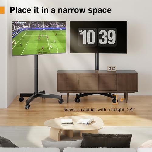 Hemudu Mobile TV Stand for 23-60 Inch LCD LED Flat/Curved Screen TVs,