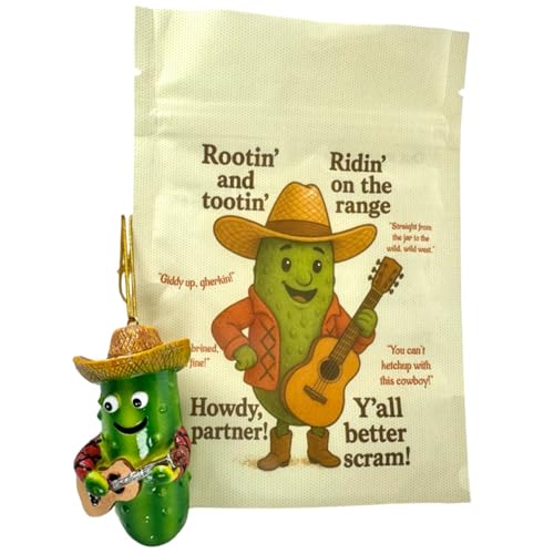 Cowboy Pickle Christmas Ornament Western Country Tree Decoration