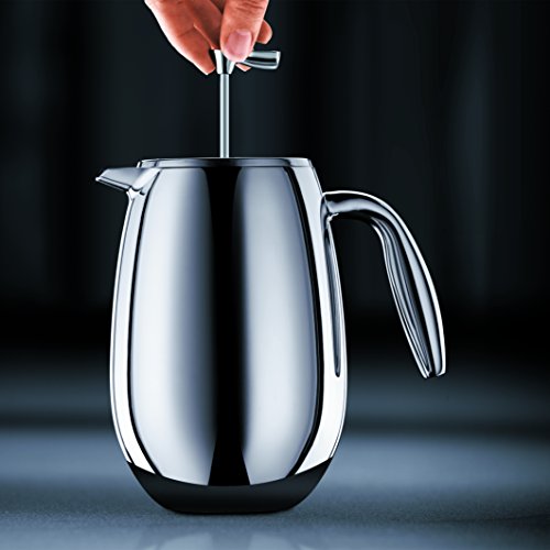 51 oz Thermal French Press Coffee Maker - Double Wall Stainless Steel, Chrome