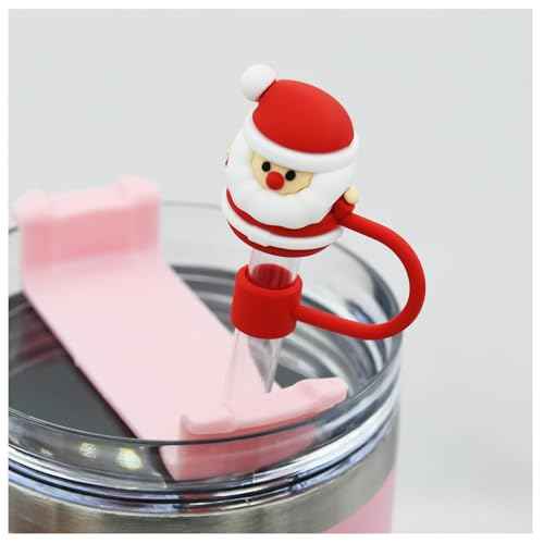 Straw Cover Cap for Stanley Cup,Straw Topper Compatible for 30&40 Oz Tumbler with Handle,10mm 0.4in Dust-Proof Reusable Straw Tips Lids,Straw Tip Covers for Christmas Gifts, MEITESTI-09012