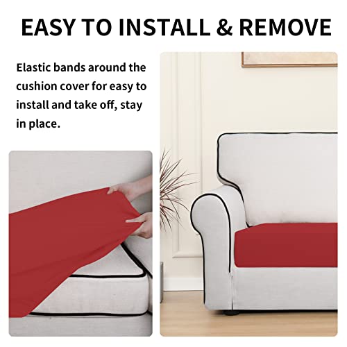 Easy-Going Waterproof 1-Piece Oversized Sofa Cushion Cover – Christmas Red (Variation: Oversized Sofa Cushion / Christmas Red)