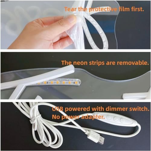 QiaoFei Led Get Naked Neon Sign Letters USB Powered Lights for Room