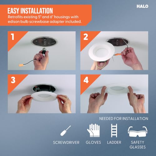 6 Pack LED Recessed Can Light Trim - 3000K Dimmable 600lm for 6 Inch Housings