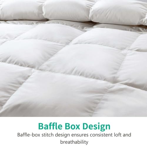 APSMILE White Queen Lightweight Down Feather Fiber Duvet Insert - Summer Comforter