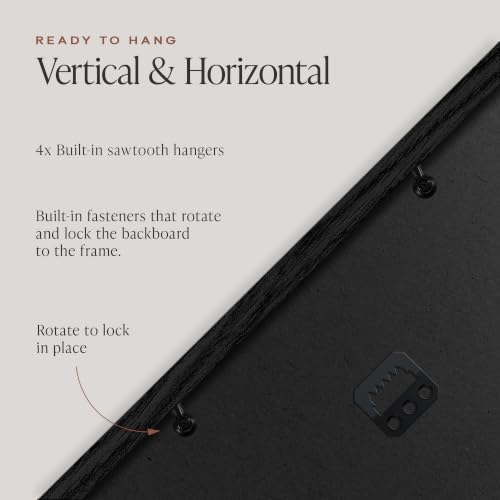 Americanflat 28x40 Black Poster Frame with Mat - Engineered Wood, Horizontal & Vertical Display