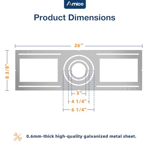 Amico 26 Inch New Construction Mounting Plate for Recessed LED Lights - Pack of 24