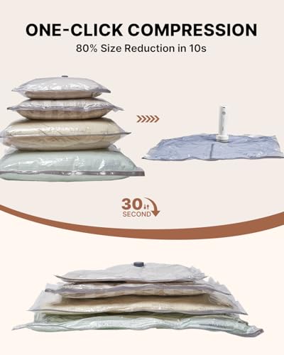 Vacuum Seal Bags Set with Wireless Mini Pump - 16 Pcs Travel Storage + Cordless Pump