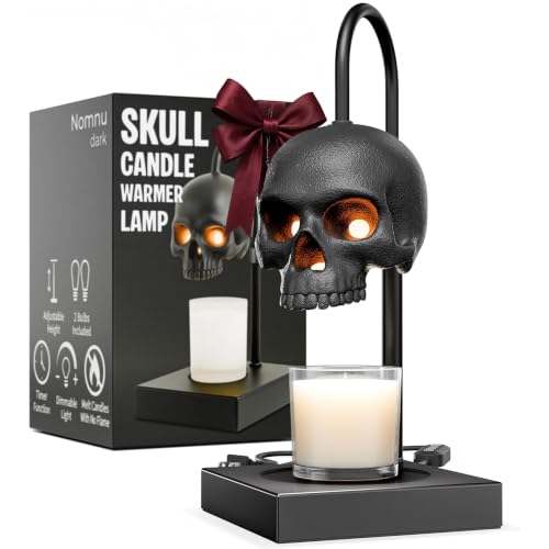 Nomnu Skull Candle Warmer Lamp Black Gothic Decor with Timer & Dimmer