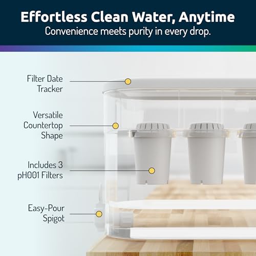 Invigorated Water Alkaline Water Dispenser White 53-Cup Capacity with 3 Filters