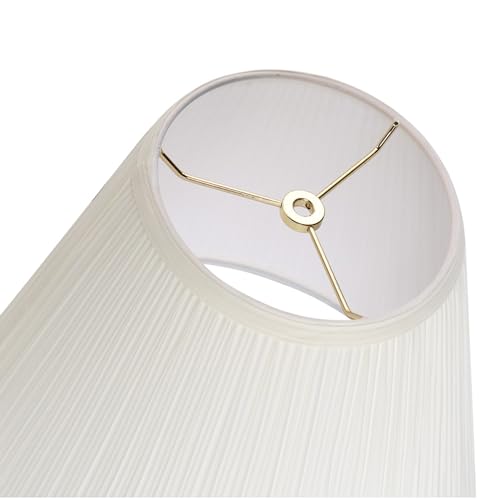 Empire Spider Lamp Shade - Pleated White Hardback 7x13 Inch, Aspen Creative
