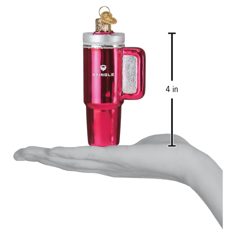 Old World Christmas Pink Glass Kringle Cup Ornament for Christmas Tree