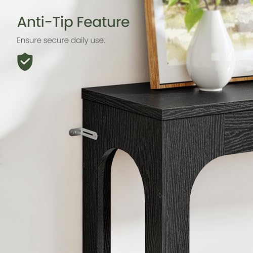 CHOEZON Black Console Table 47.2 inches Minimalist Entryway & Living Room Decor