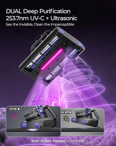 Mayking Mattress Vacuum Cleaner with Dual Rollers, UV-C & AI Dust Detection