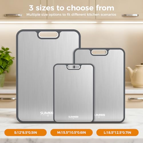 Titanium Cutting Board, Double Sided Food Grade Pure Titanium/PP,