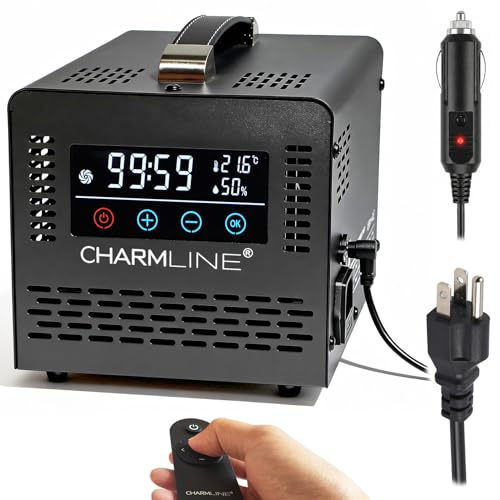 Charmline Smart Ozone Generator for Car & Home 12V/120V Dual Power with Remote - Black 2-in-1