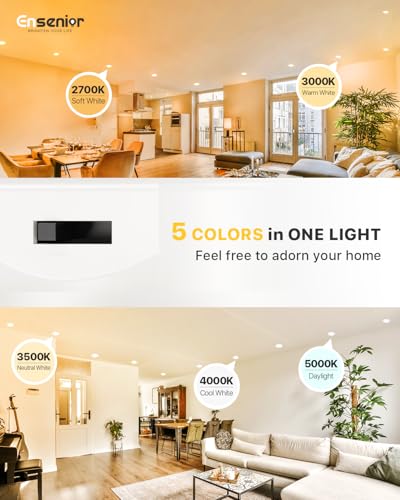 White 4 Inch LED Recessed Can Lights 5CCT Dimmable 7W 700LM 24 Pack