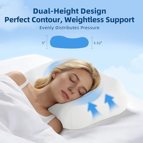 Keeyotek Ergonomic Memory Foam Pillow for Side & Back Sleepers