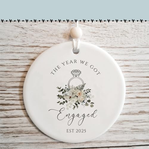 Our First Christmas Engagement Ornament for Newly Engaged Couples 2025 Unique 1st Xmas Engaged Gift