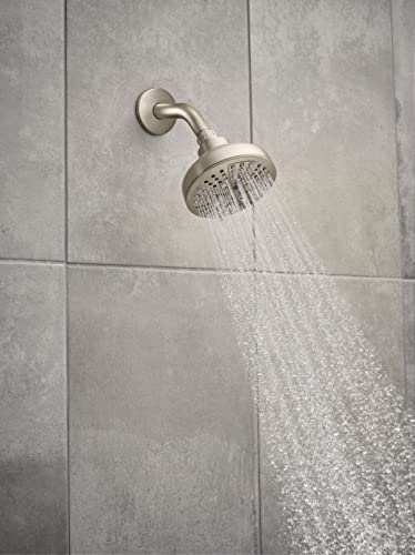 Hydro Energetix 5-Inch Showerhead Brushed Nickel - Water-Efficient, 8 Spray Settings, Easy Install