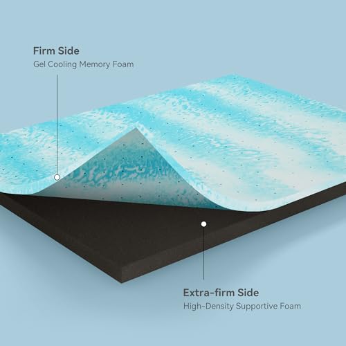 Extra Firm Twin Mattress Topper 3 Inch Gel Memory Foam & High-Density Foam by Erdoru