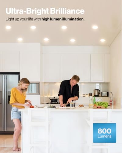 Sunco 4 Inch White Canless LED Recessed Light, Dimmable, 10W, 5 CCT Options