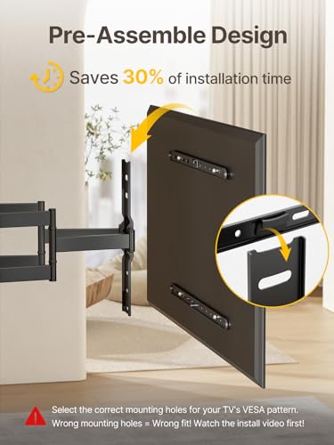 37-75 Inch Ultra Slim Full Motion TV Wall Mount - Low Profile, Tilt & Swivel, Supports 132 lbs - Variation of THIS listing