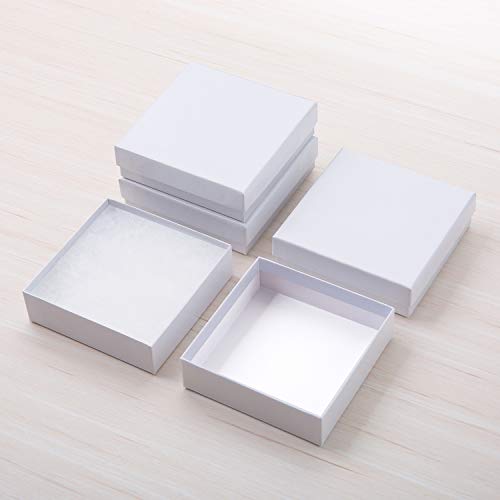 White Jewelry Gift Boxes 96 Pack 3.5x3.5x1 Inch Small Cardboard Storage Boxes