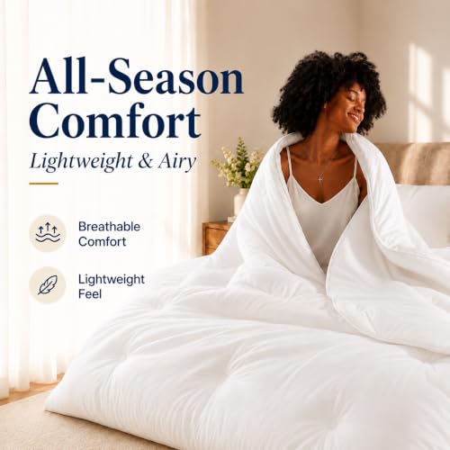 Queen Size Fluffy Comforter - Marshmallow Soft, All-Season Duvet Insert