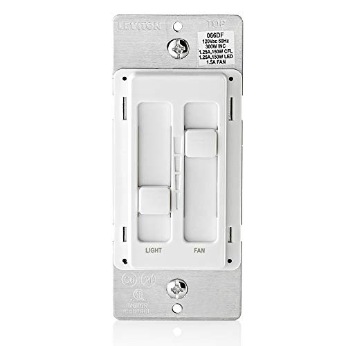 Leviton SureSlide Ceiling Fan Control & Dimmer Switch White 1-Pack