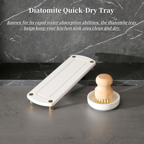 MOMEEMO Gold & White Stainless Steel Soap Dispenser Set with Pumps & Accessories