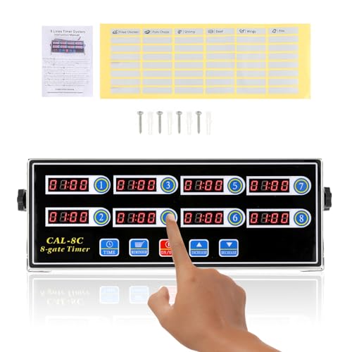8-Channel Digital Kitchen Timer for Restaurant & Commercial Use