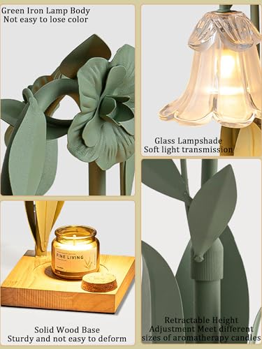 Flower Candle Warmer with Timer & Dimmer, Adjustable Height Wax Melt Warmer