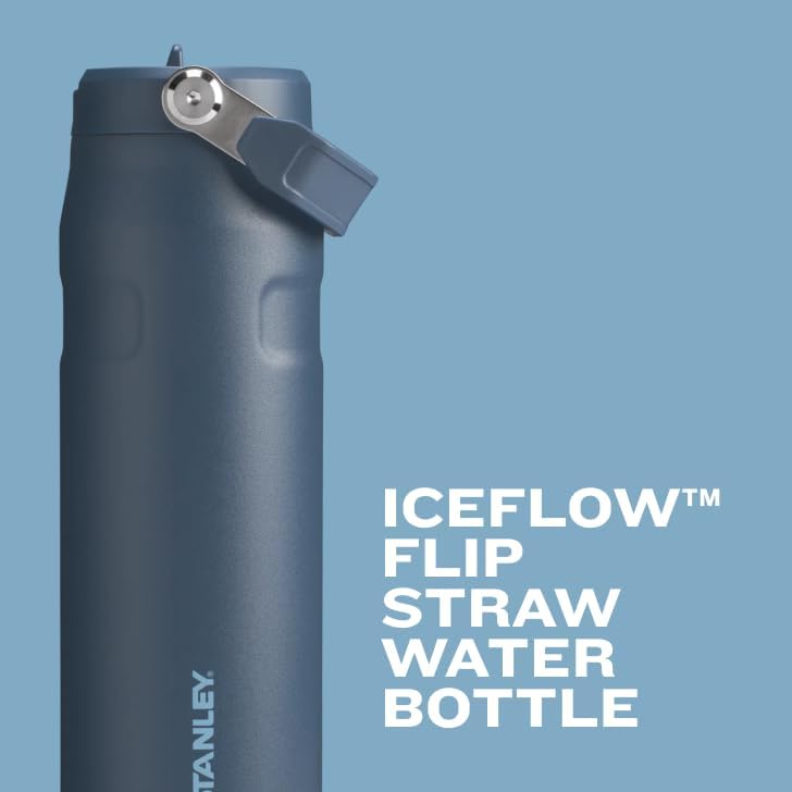 Stanley IceFlow 24 OZ Water Bottle - Insulated Stainless Steel | Lightweight, Leak-Resistant, BPA-Free | Black