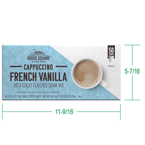 French Vanilla Coffee Pods - Single Serve Cappuccino Cups, 50 Count