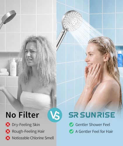 Filtered Shower Head with Handheld Sprayer and 4 Replaceable Filters - Bright Silver 2.5 GPM