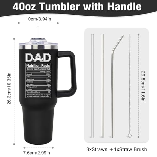 40 Oz Best Dad Tumbler - Fathers Day Gift for Dad from Daughter Son