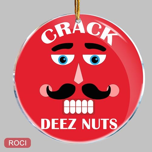 Crack Deez Nuts Funny Christmas Ornament Nutcracker Humor Pun -