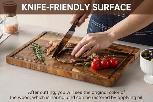 Walnut Wood Cutting Board with Juice Groove - End Grain Kitchen Chopping Board